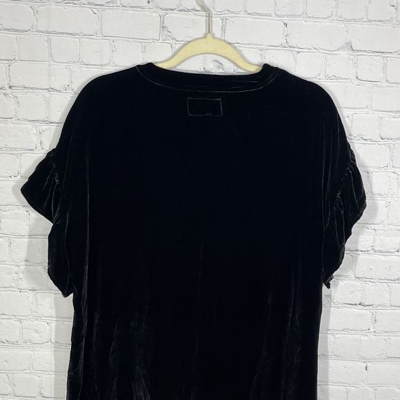 Current Elliot Shirt Dress Women Small The Velvet Janie Black Mini Silk Party - Picture 14 of 16
